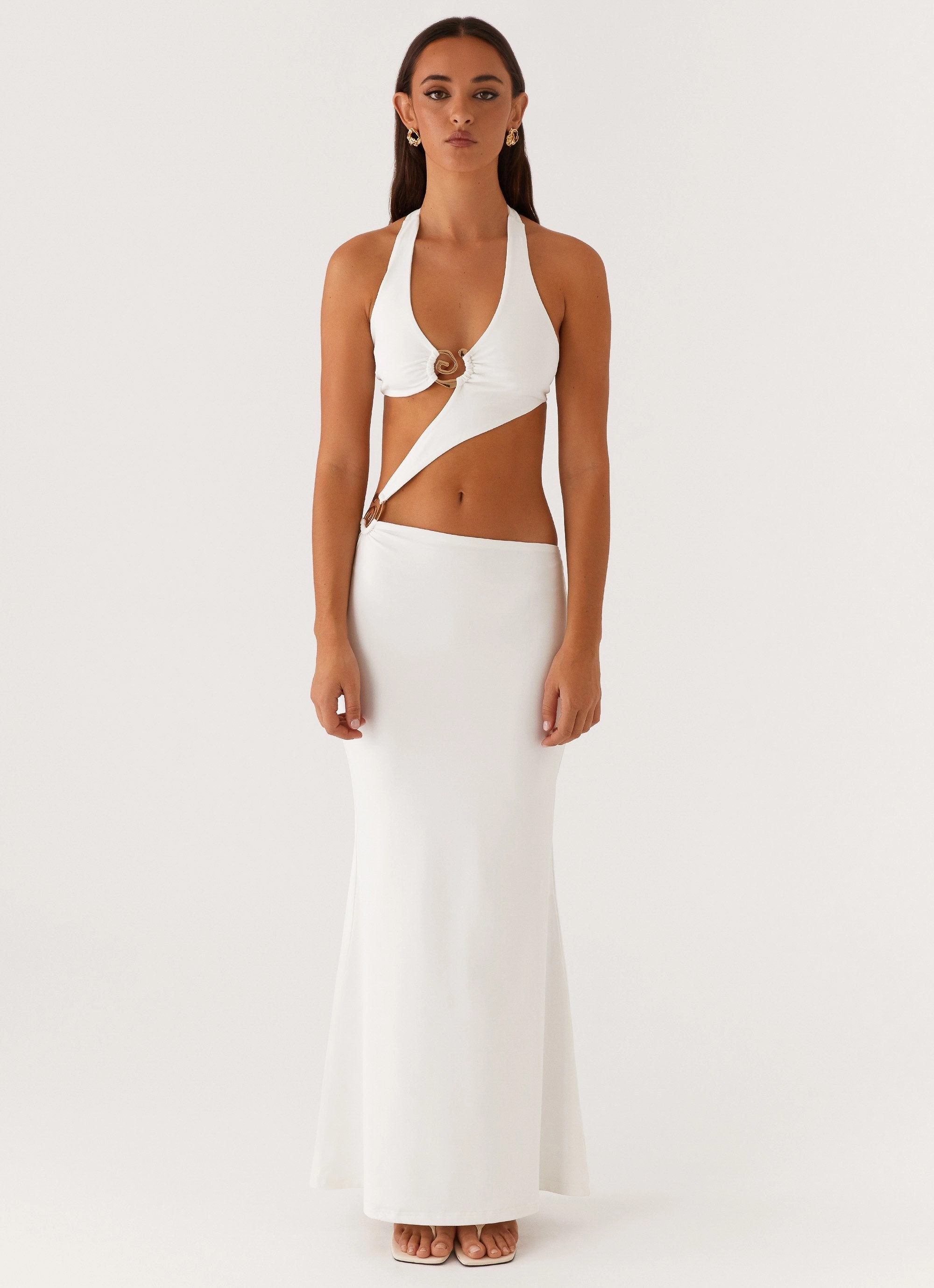 World Series Maxi Dress - White Back-Pocket Breathable Design