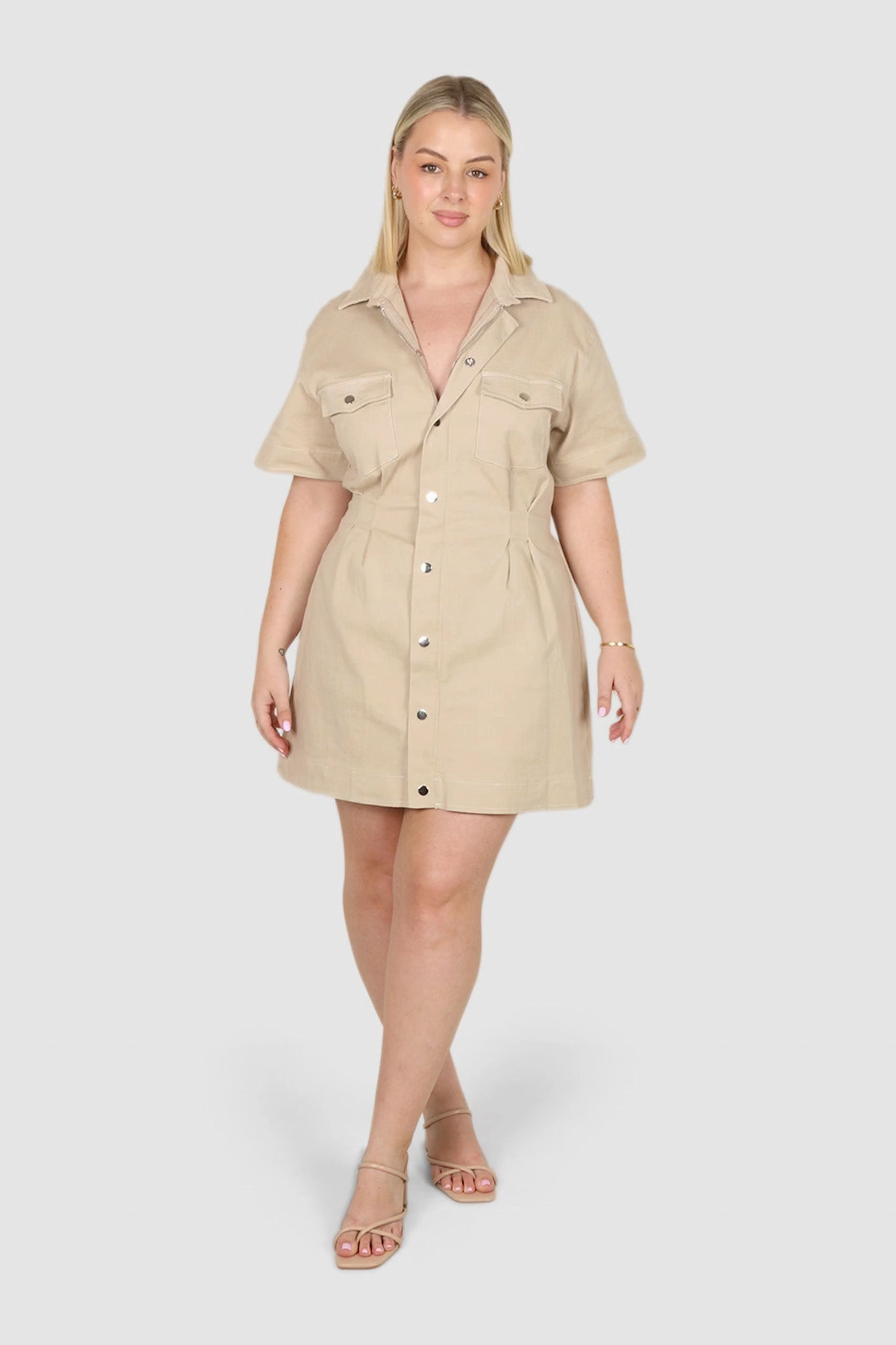 SAVEIRA DENIM DRESS STONE Ombre-Effect Effortless Pair