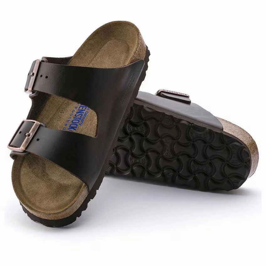 Fashion Edge packable Birkenstock Unisex Leather Arizona Soft Footbed - Testa Di Moro