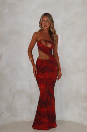 FERN MAXI DRESS ORANGE Flexible Fit Harmonious Layers