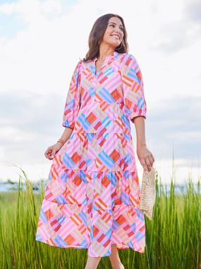 FINAL SALE - Cameron Dress | Swept Away Pink Lace Ease Artistic Vibe