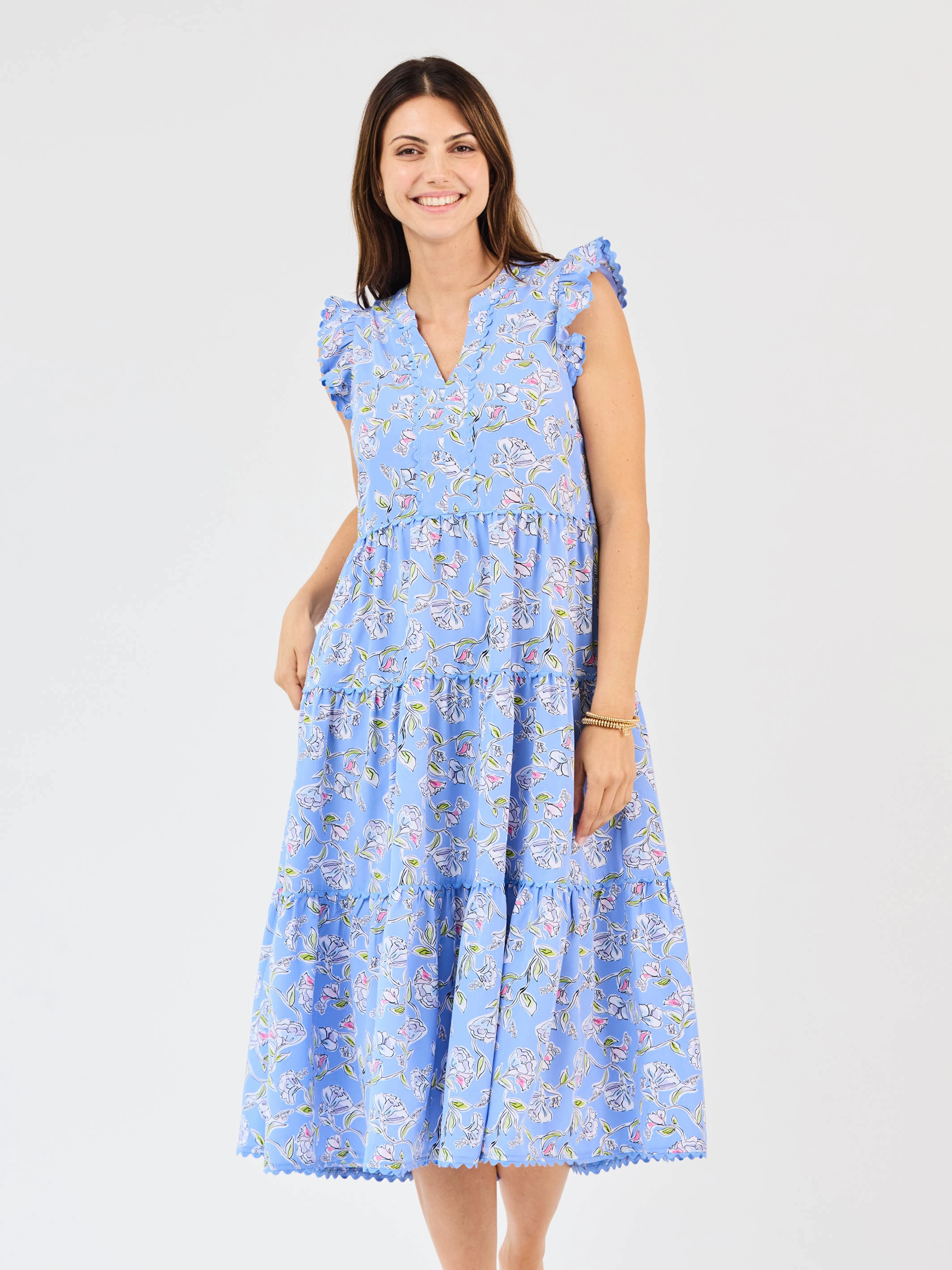 Grace Base FINAL SALE - Kari Dress | Pretty Petals Blue