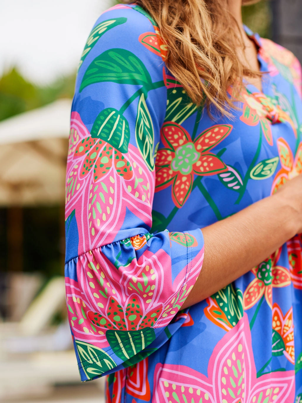FINAL SALE - Laguna Dress | Island Dreams Blue Geometric-pattern