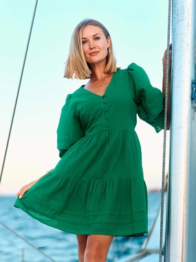 FINAL SALE - Raya Dress | Green Polished Finish