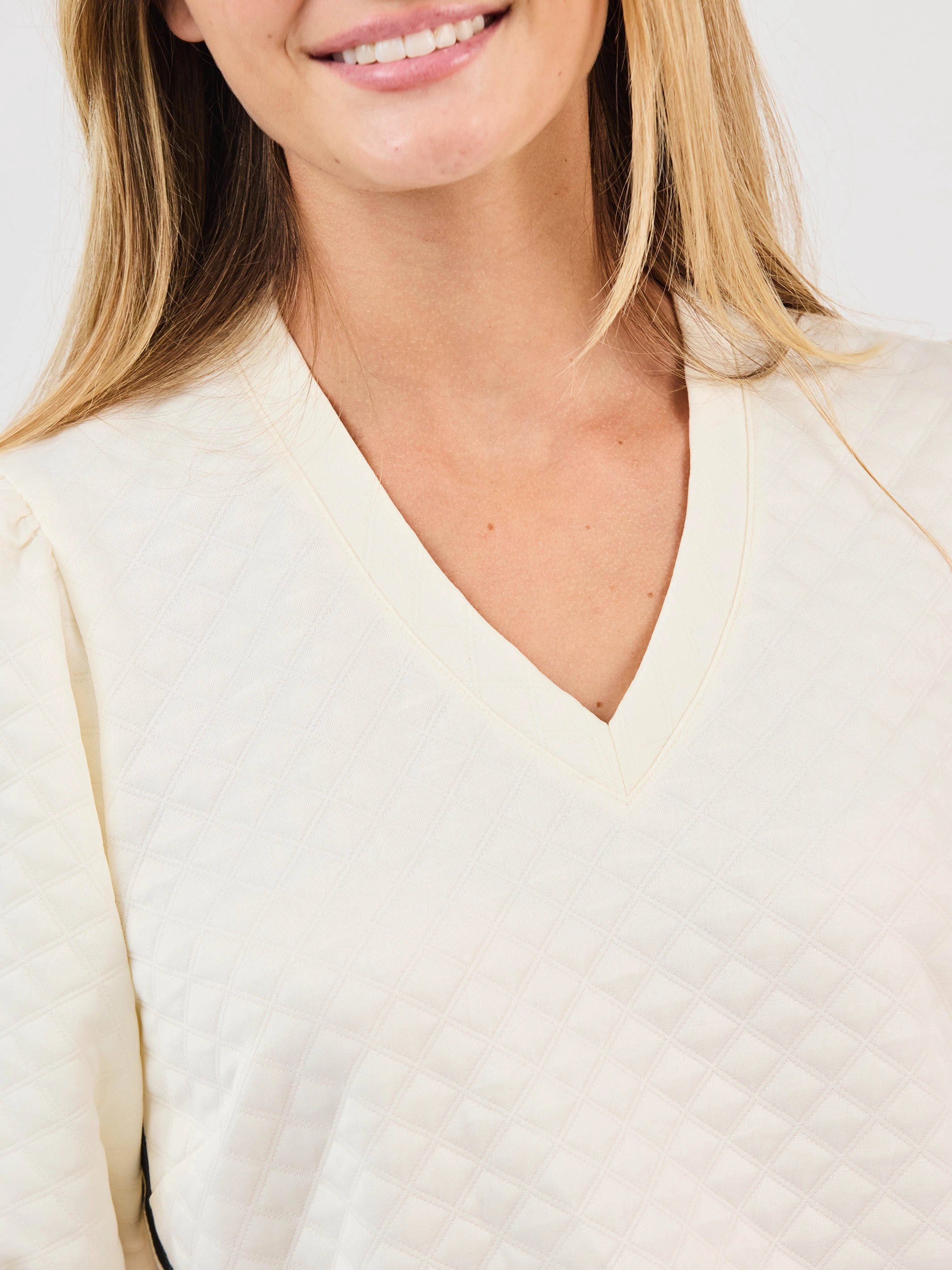 FINAL SALE - Stacey Dress | Ivory Flattering Waist Design SustainableCotton