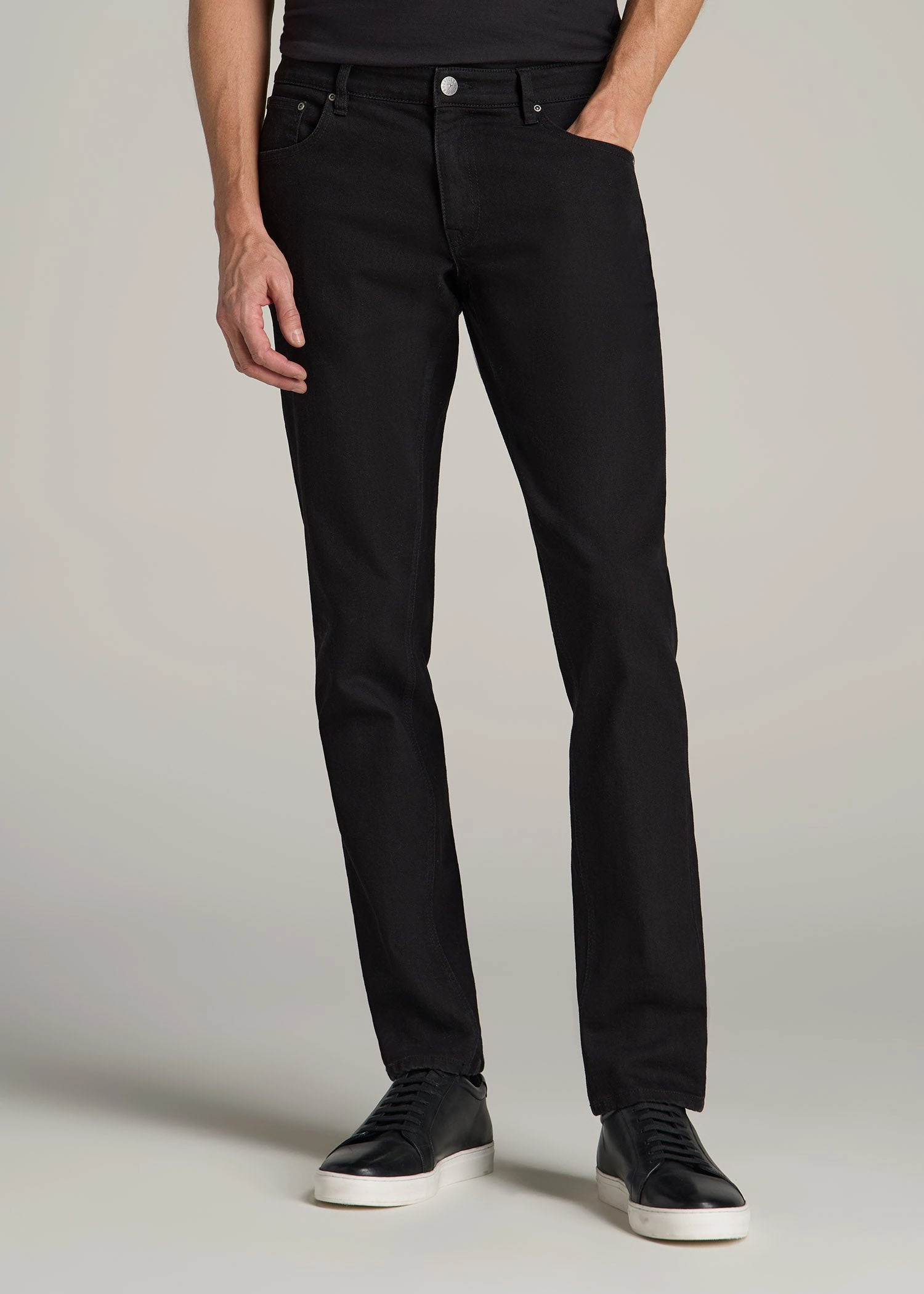 Always Needed Work Meeting Beach Day Carman TAPERED Jeans for Tall Men in True Black