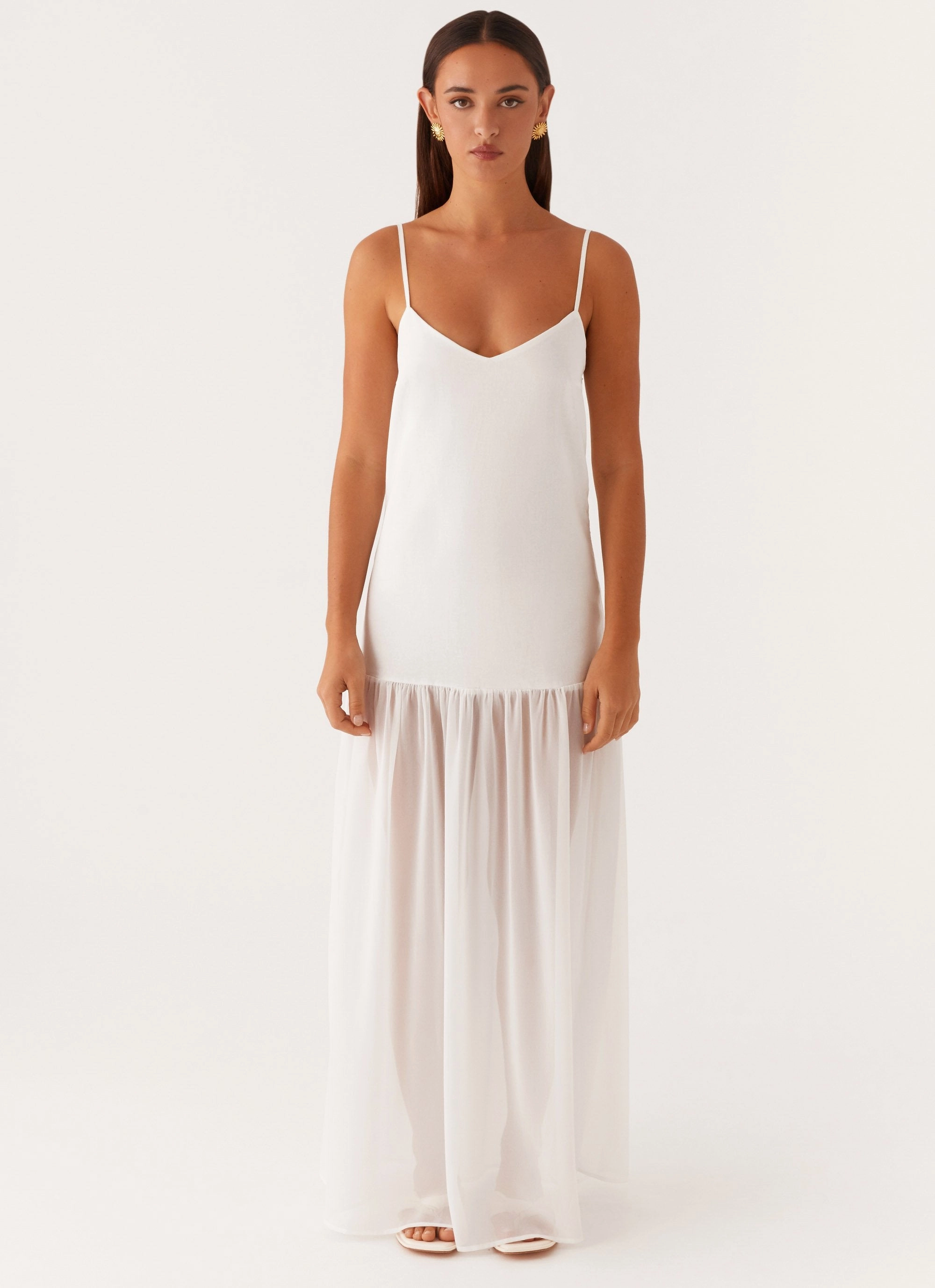 Heavenly Linen Maxi Dress - White Versatile Style