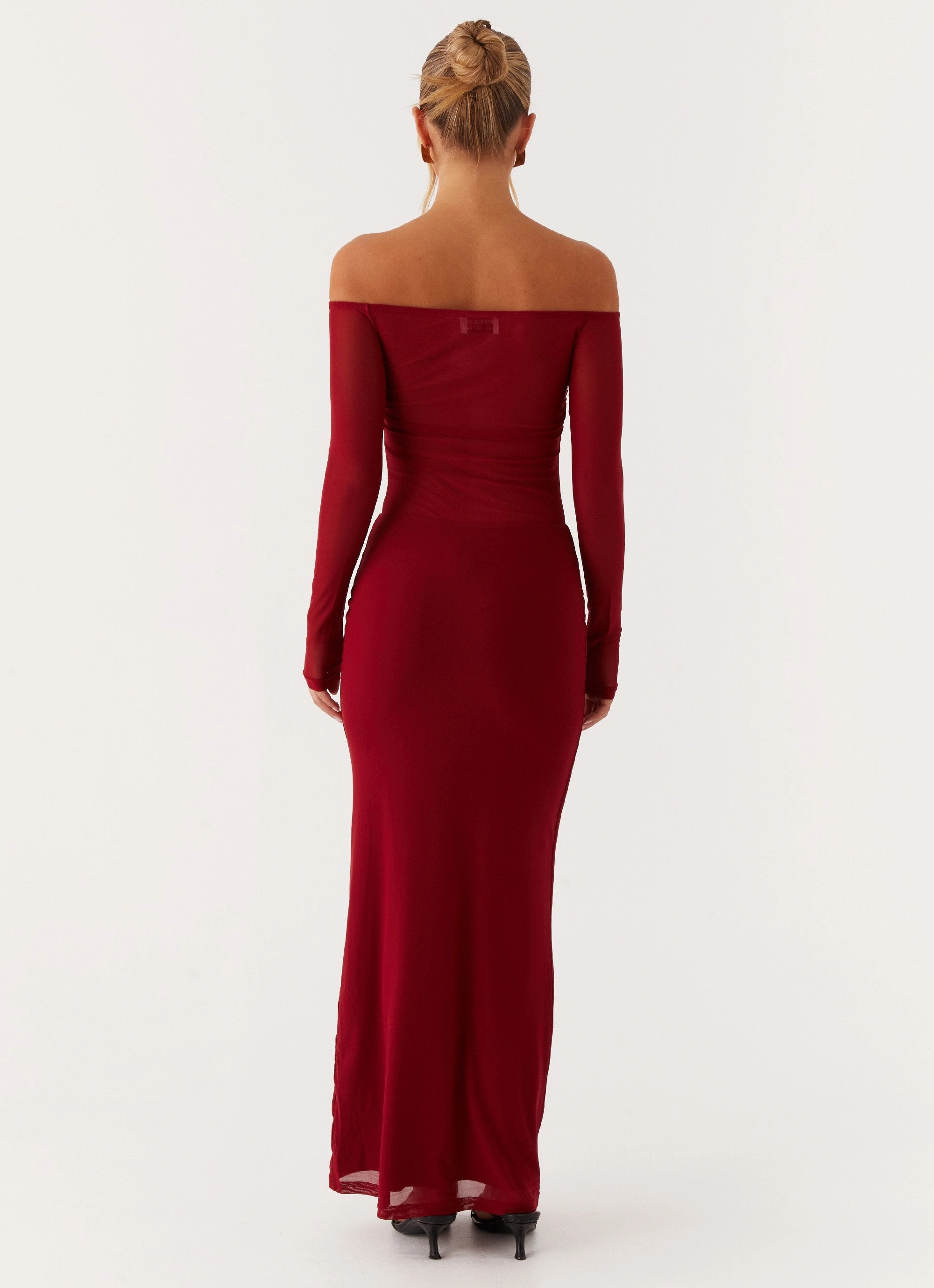 UVProtectiveLayer Divine Beauty Mesh Maxi Dress - Maroon