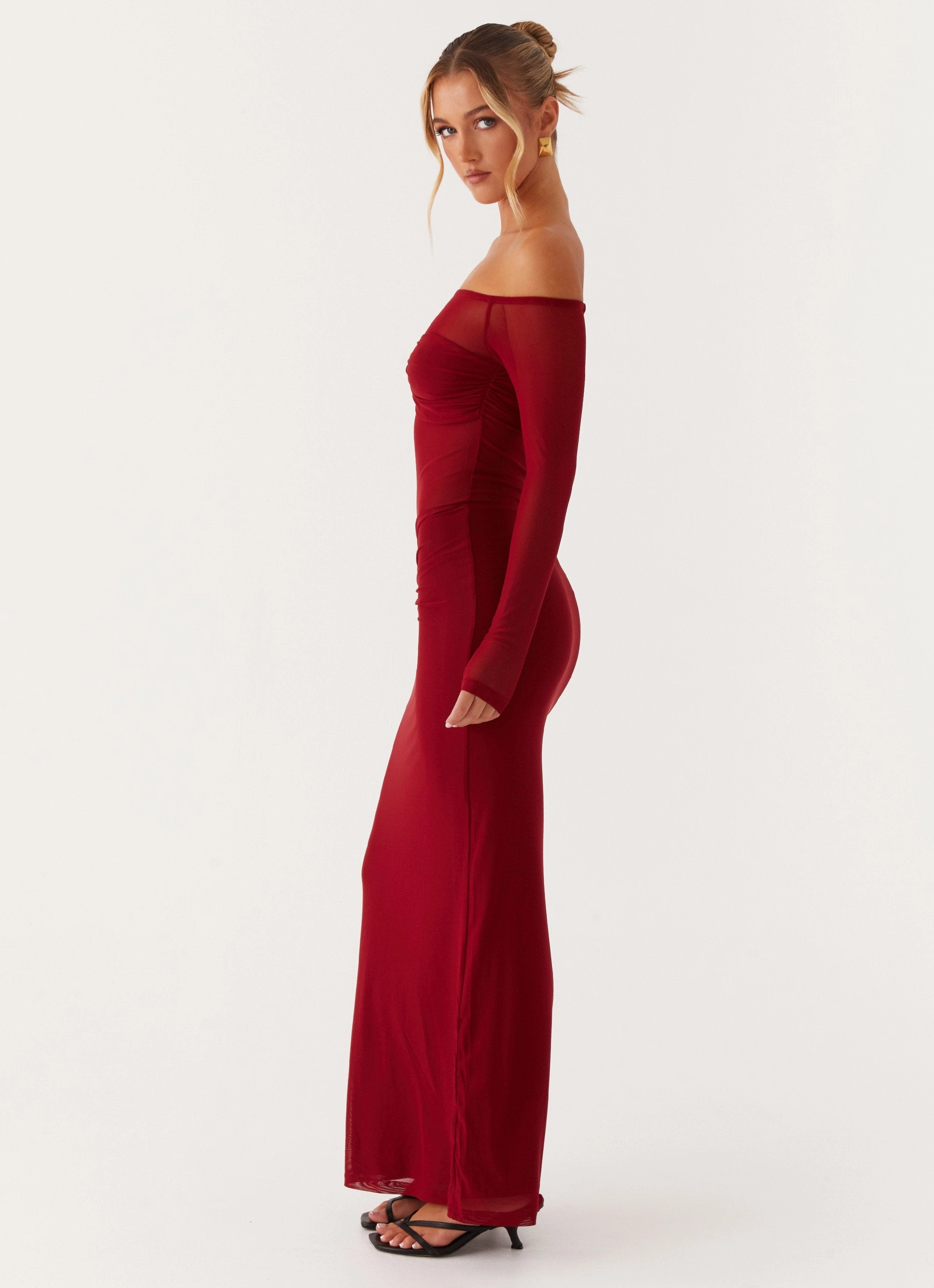 Divine Beauty Mesh Maxi Dress - Maroon Street Flex Daily Casual