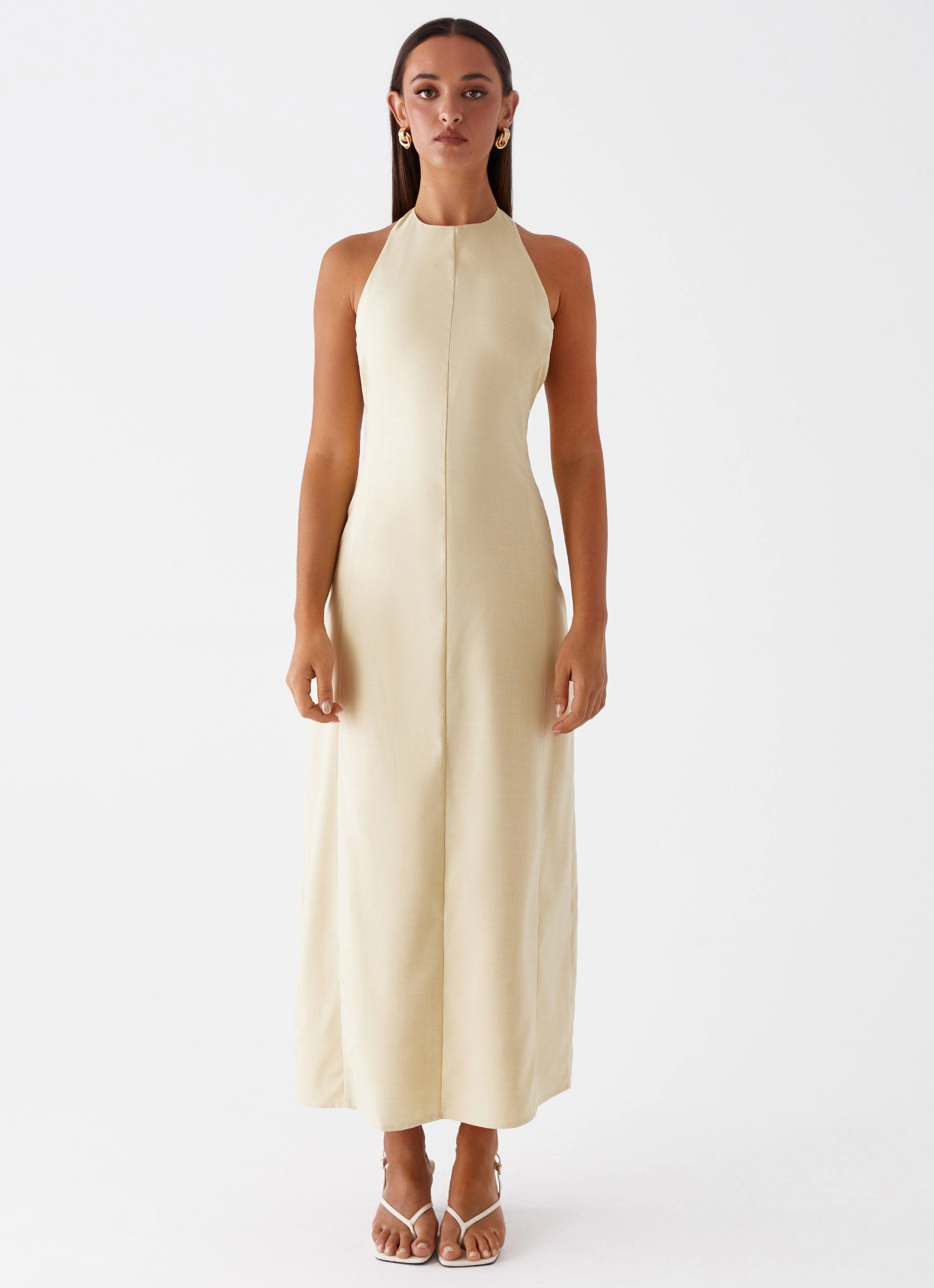 Cap-Sleeve Anita Maxi Dress - Yellow