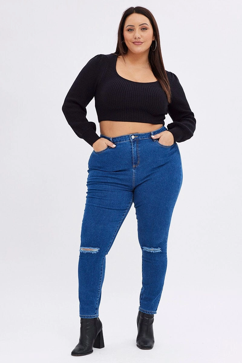 Crisp Look Anti Fade Technology Denim Skinny Denim Jeans High Rise