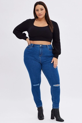 Denim Skinny Denim Jeans High Rise Routine Wear