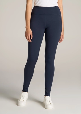 All-purpose fit shape fit Fleece Lined Women's Tall Leggings in Navy