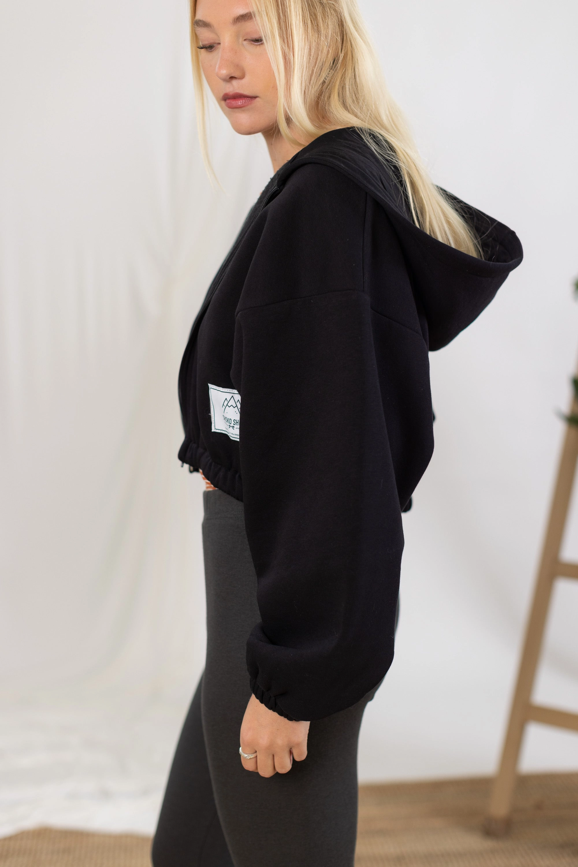 Hooded Cardigan Bea Black Cool Season Thermoplastic Elastomer Trim