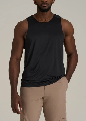 QuickDryTech Perforated Training Singlet for Tall Men in Black