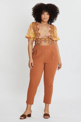 Beige Mid Rise Black Slim Pants Chic Design