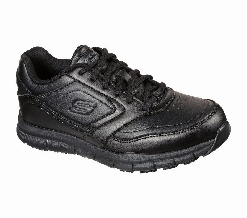 Skechers Women's Nampa Wyola Slip Resistant - Black Slip   On Style Win Step