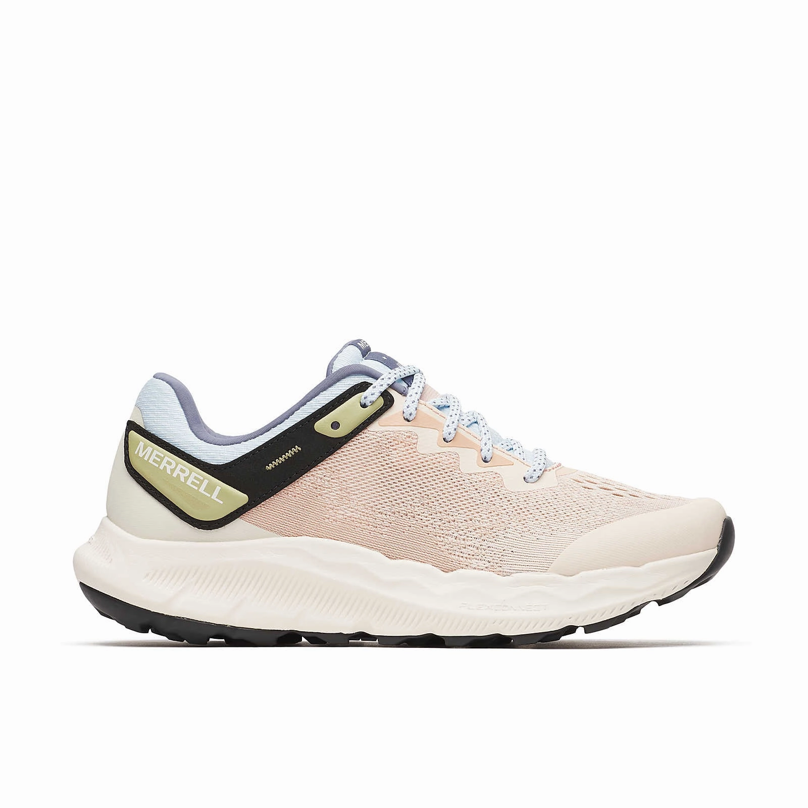 Anti microbial Merrell Women's Antora 4 Low Trail Sneaker - Pink Salt/Ice Blue