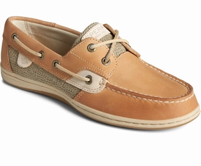 Sperry Women's Koifish Boat Shoe - Linen/Oat Slip-Resistant Shoes Contoured Foot Shape