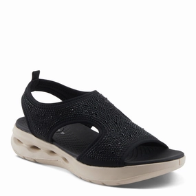 Textured Tread Flexus by Spring Step Women's Gosselin Open Toe Sandal - Black