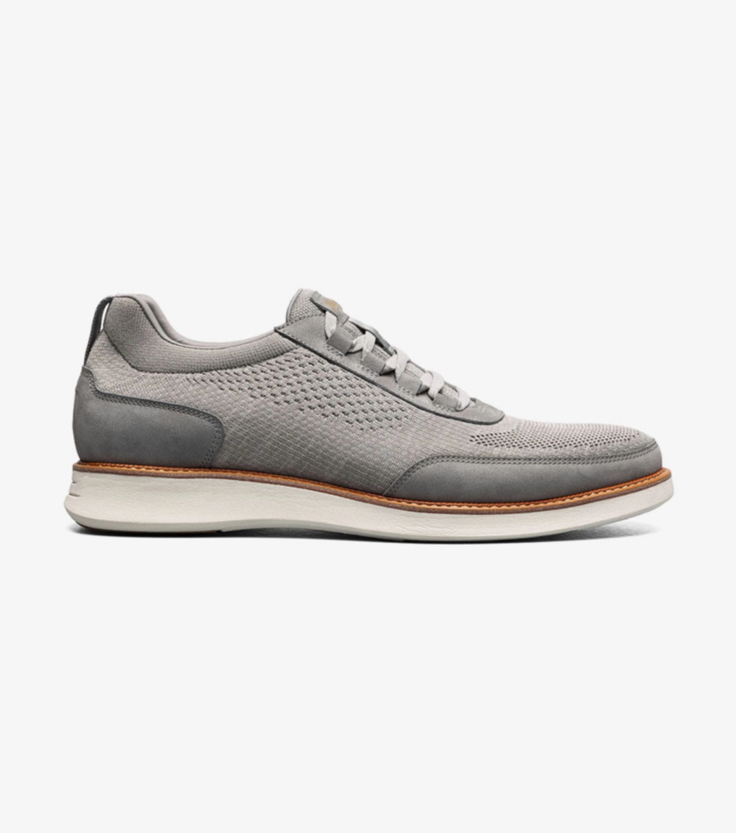 Abrasion Resistant Fabric Open Fit Florsheim Men's Launch Knit Elastic Lace Moc Toe Slip On - Gray