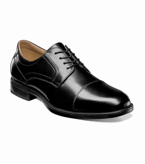 Florsheim Men's Midtown Cap Toe Oxford - Black Multifunction Fit