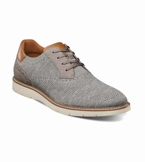 Hand Stitched Detailing Florsheim Men's Vibe Knit Plain Toe Oxford - Gray