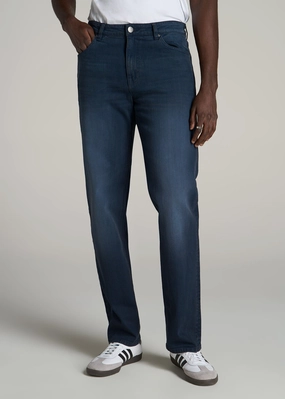 Casual Morning Stroll J1 STRAIGHT LEG Jeans for Tall Men in Faded Blue Black