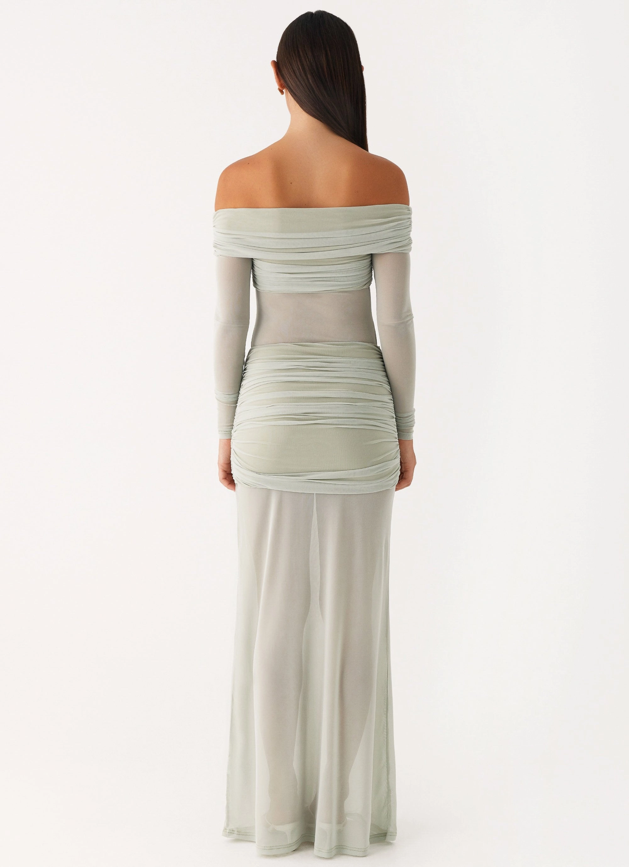 Quick Layer Elegant Silhouette Mercy Maxi Dress - Sage