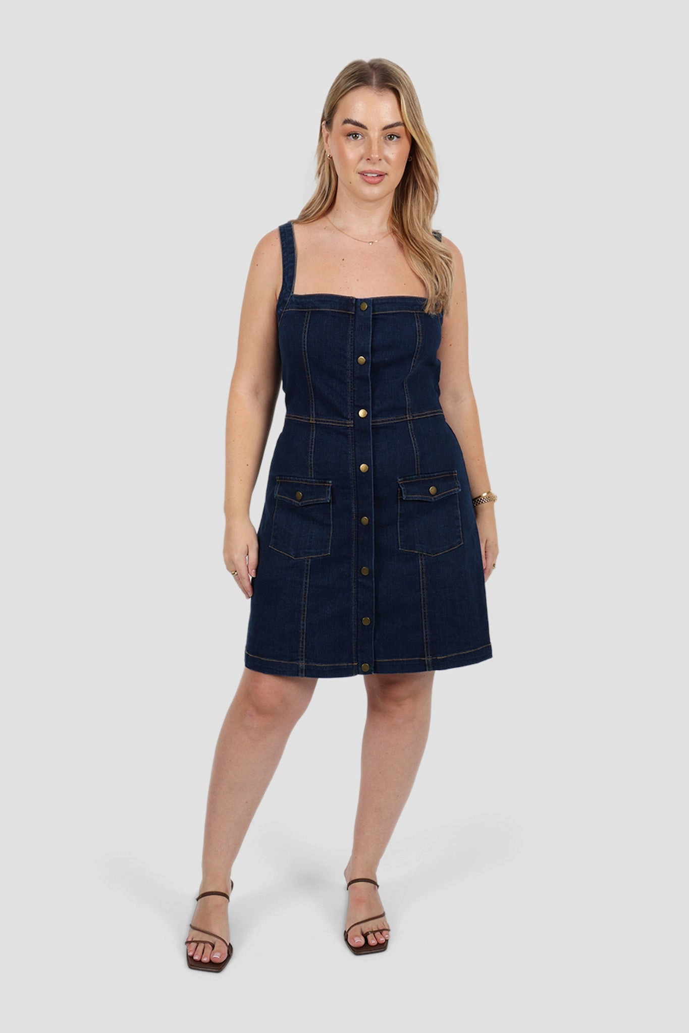 RAYLA DENIM DRESS MIDNIGHT Cozy Drape Fresh Tones