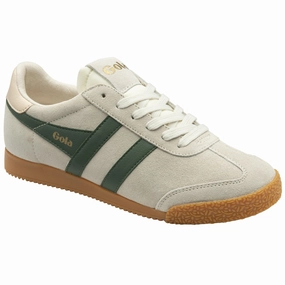 Stacked Heel Design Fast Errand Gola Women's Elan Classic Sneakers - Wheat/Evergreen/Pearl Pink