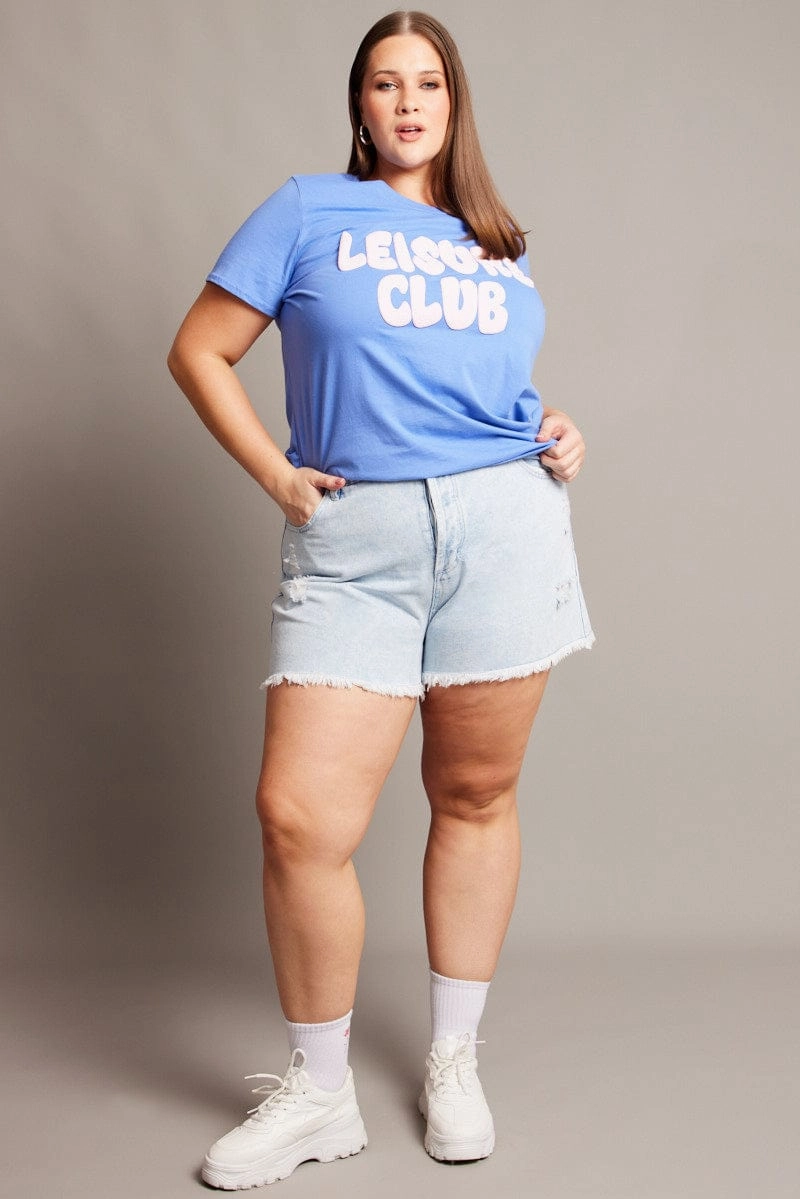 hat Denim Relaxed Shorts High Rise Distressed Hem