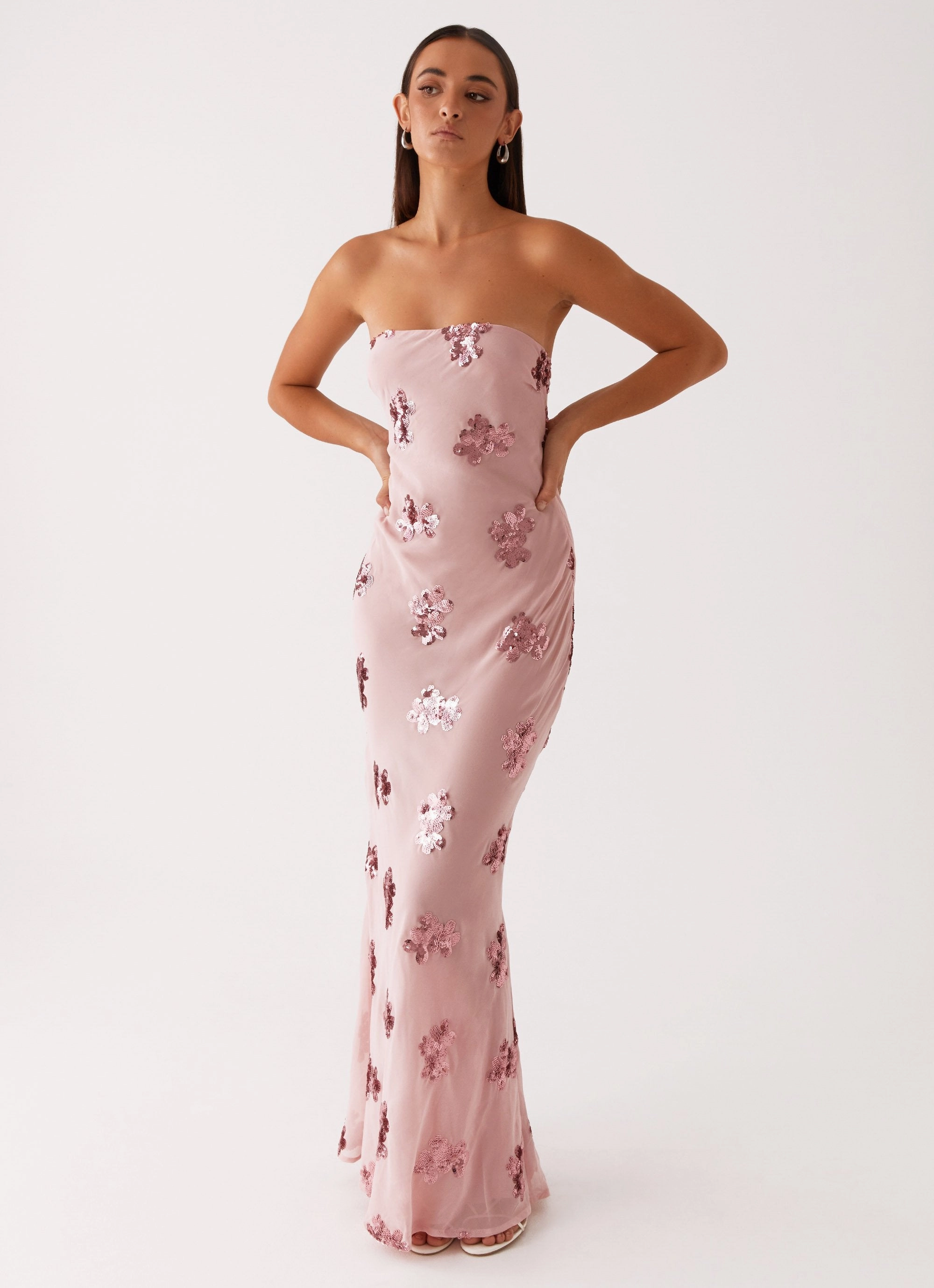 NonChafeSeams Sweet Escape Sequin Maxi Dress - Baby Pink