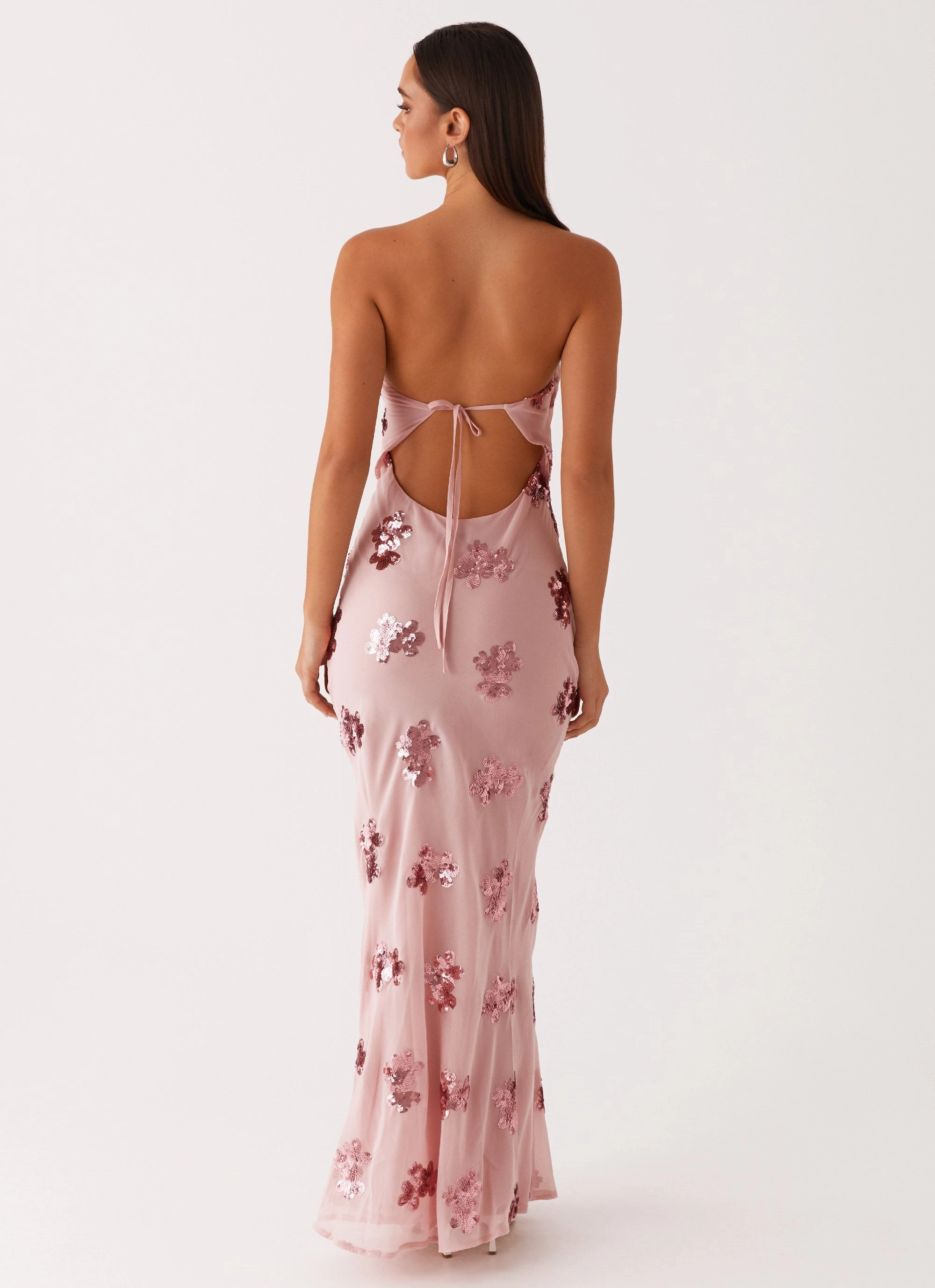 Sweet Escape Sequin Maxi Dress - Baby Pink Bright-colored piece