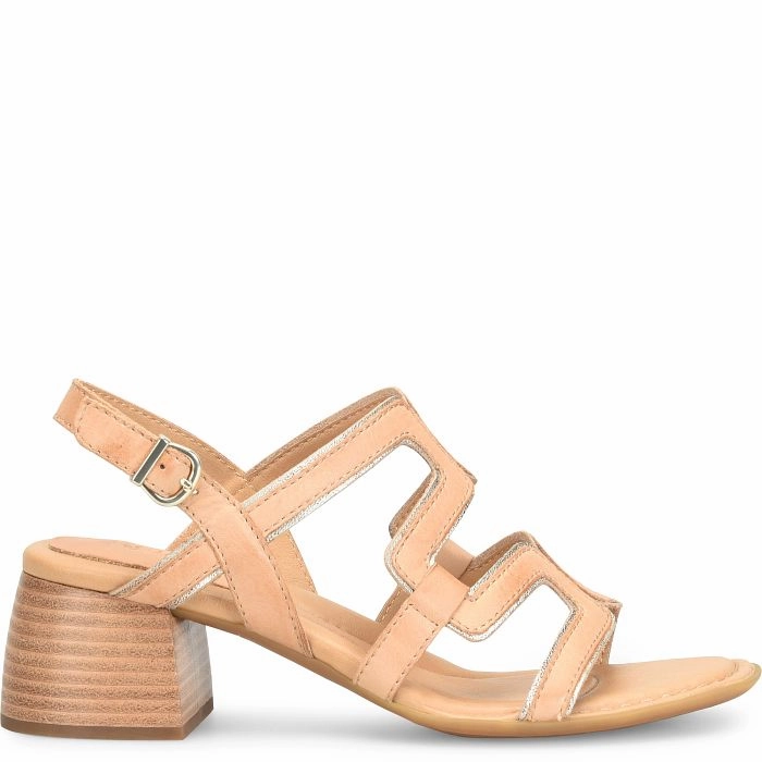 Born Women's Sofia Heeled Sandal - Natural/Pana Cotta Recycled Rubber Laidback Look