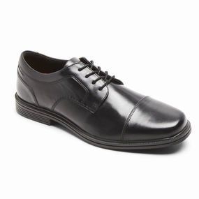 Rockport Men's Taylor Waterproof Cap Toe - Black Pop Shade Leather Finish