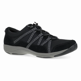 PU material Dansko Women's Harlyn Sneaker - Black/Black Suede
