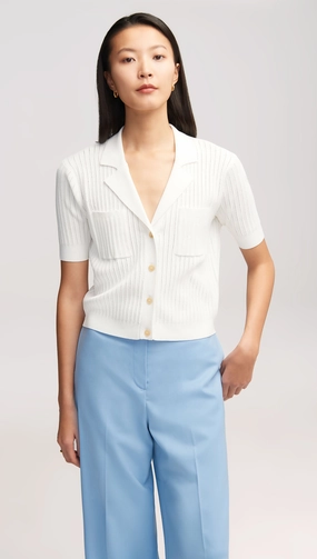 Collared Pocket Knit in Viscose Blend | Ivory Warm Essentials consumer preference