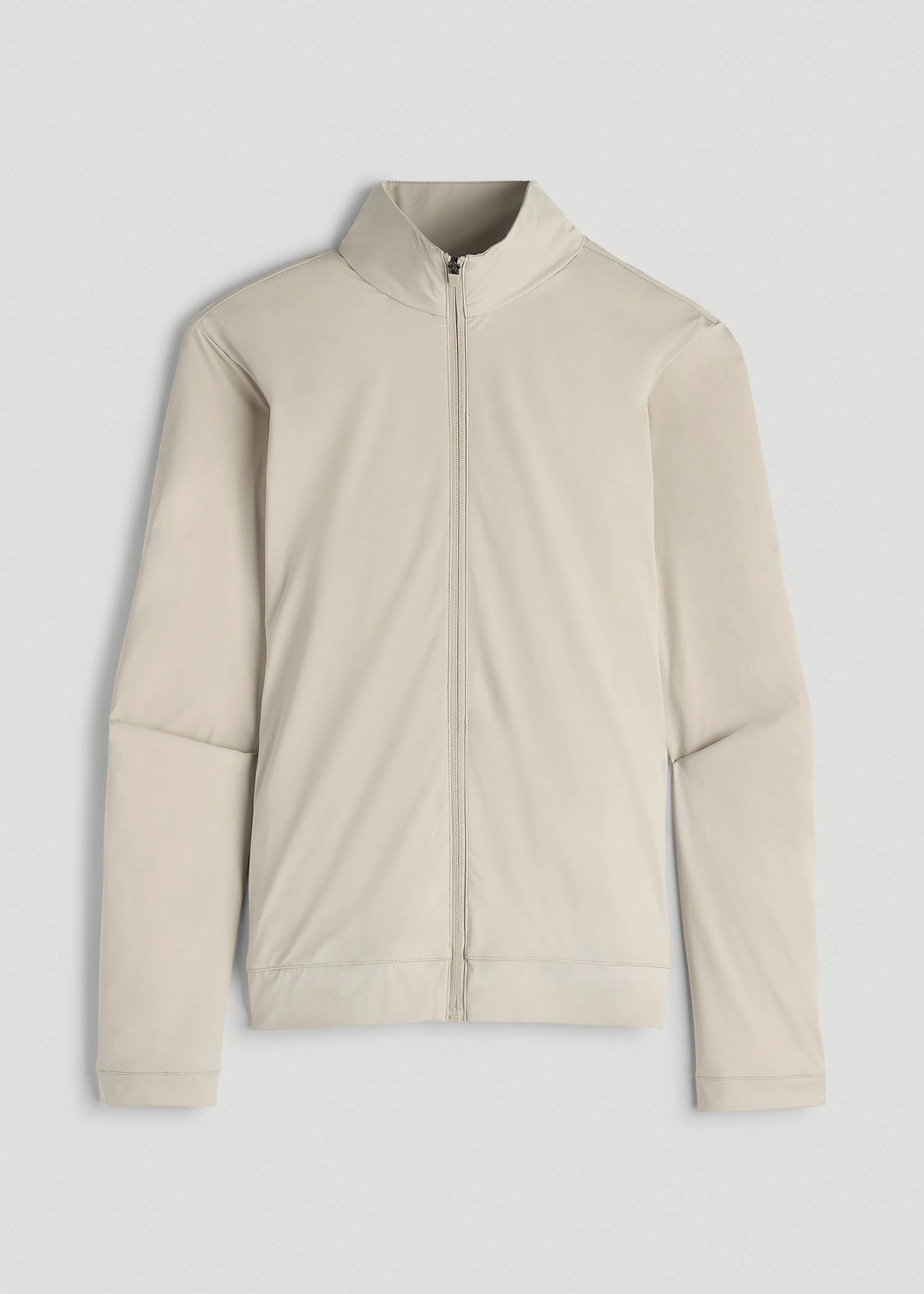 Front Zip Commuter Jacket for Tall Women in Stone Commuter Friendly Look Anti Pill Fabric Tech