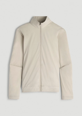 Front Zip Commuter Jacket for Tall Women in Stone Commuter Friendly Look Anti Pill Fabric Tech