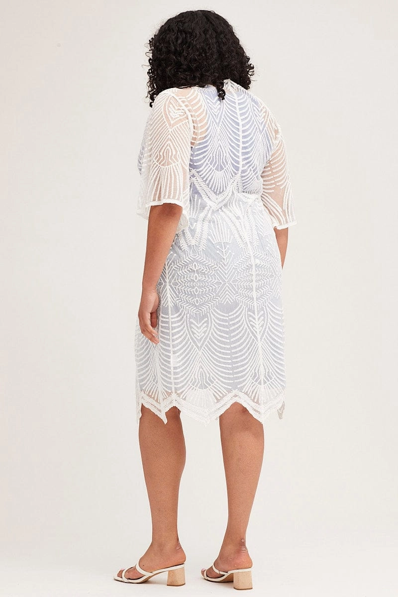 Weather Adaptive Ventilation Three Layer Laminate White Long Sleeve Crochet Oversized Cardigan