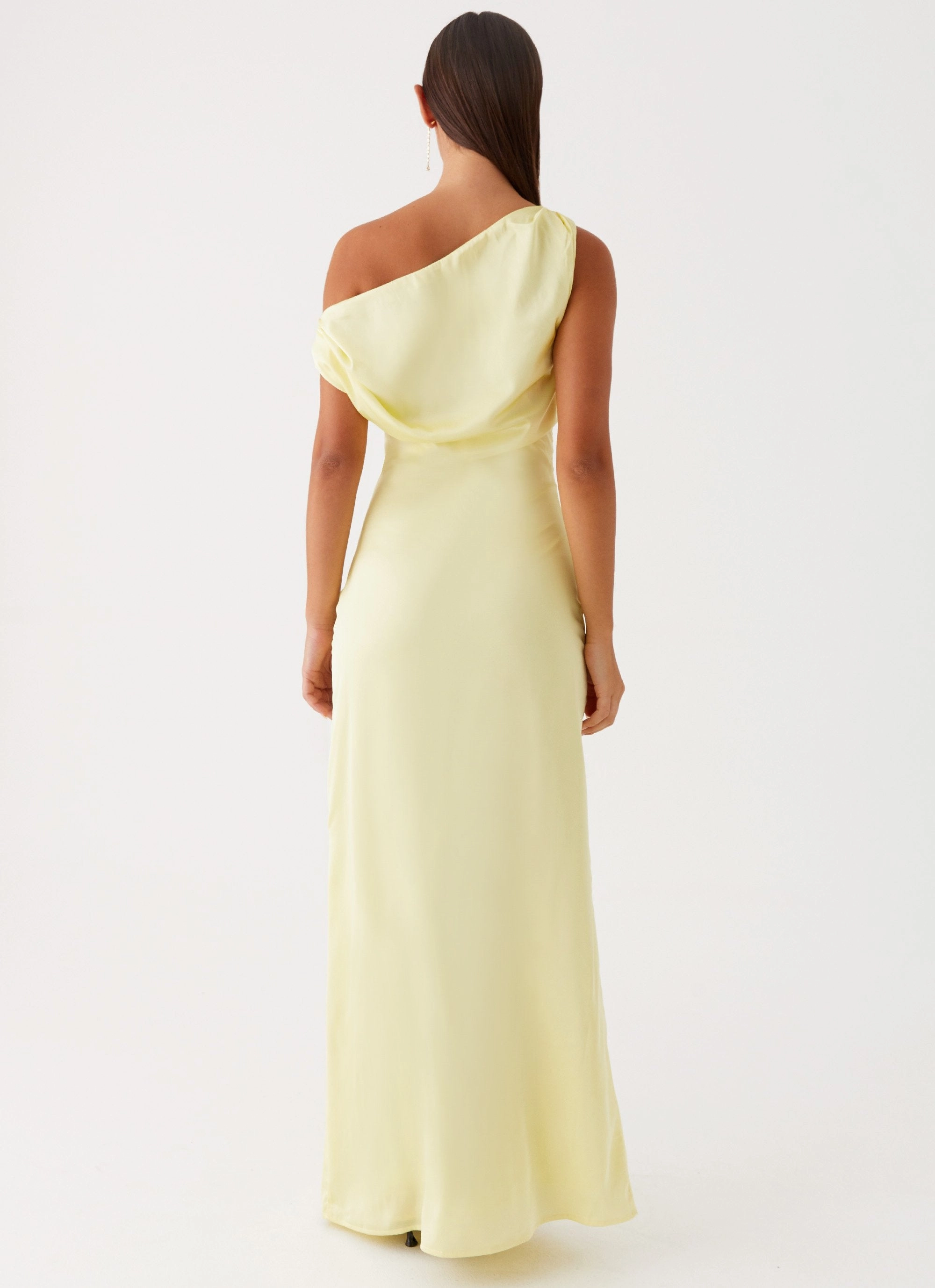 Heart Of Glass Satin Maxi Dress - Yellow Versatile Layering