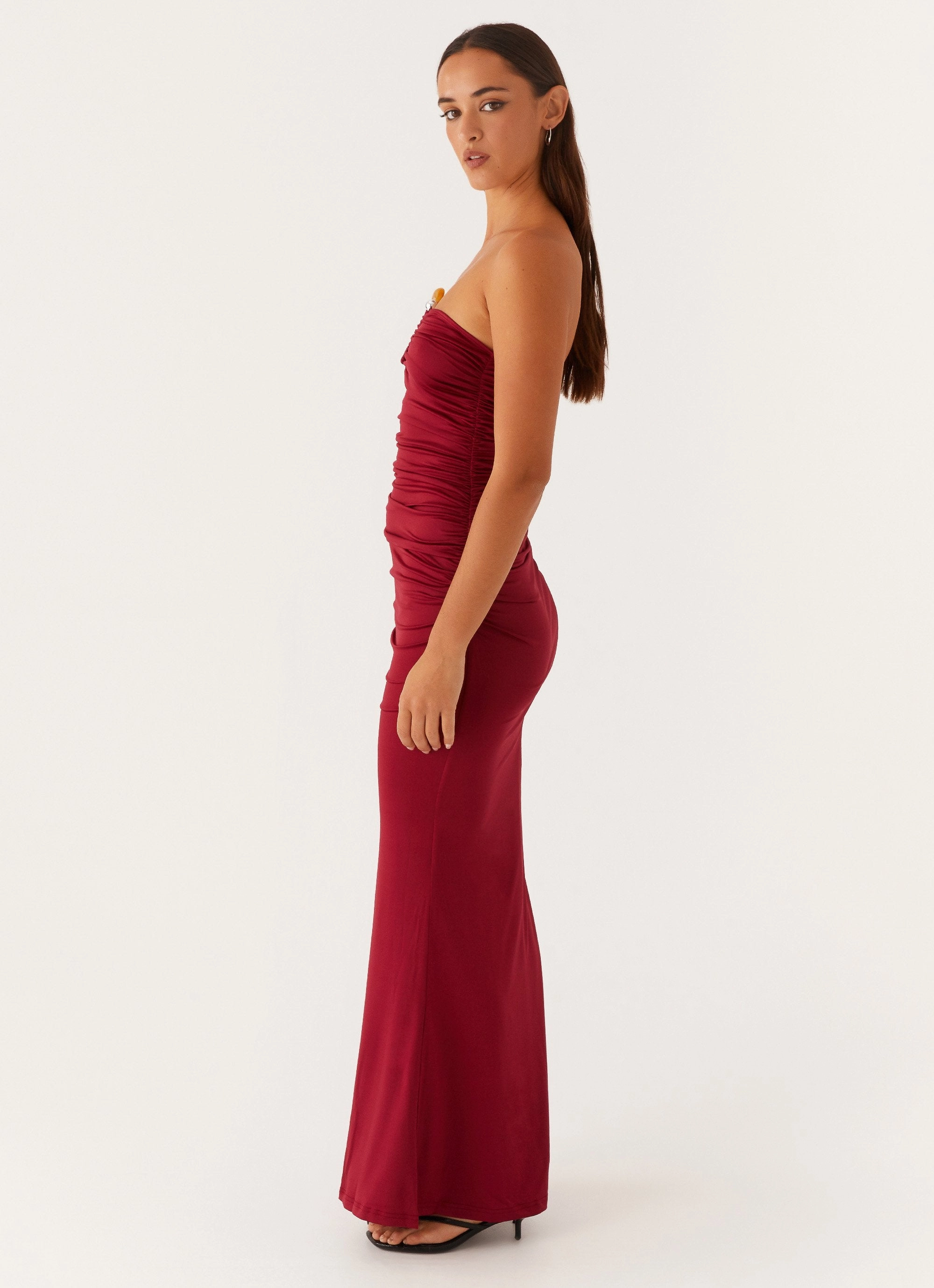 Sage Detail Daywear Comfort Rudy Maxi Dress - Maroon