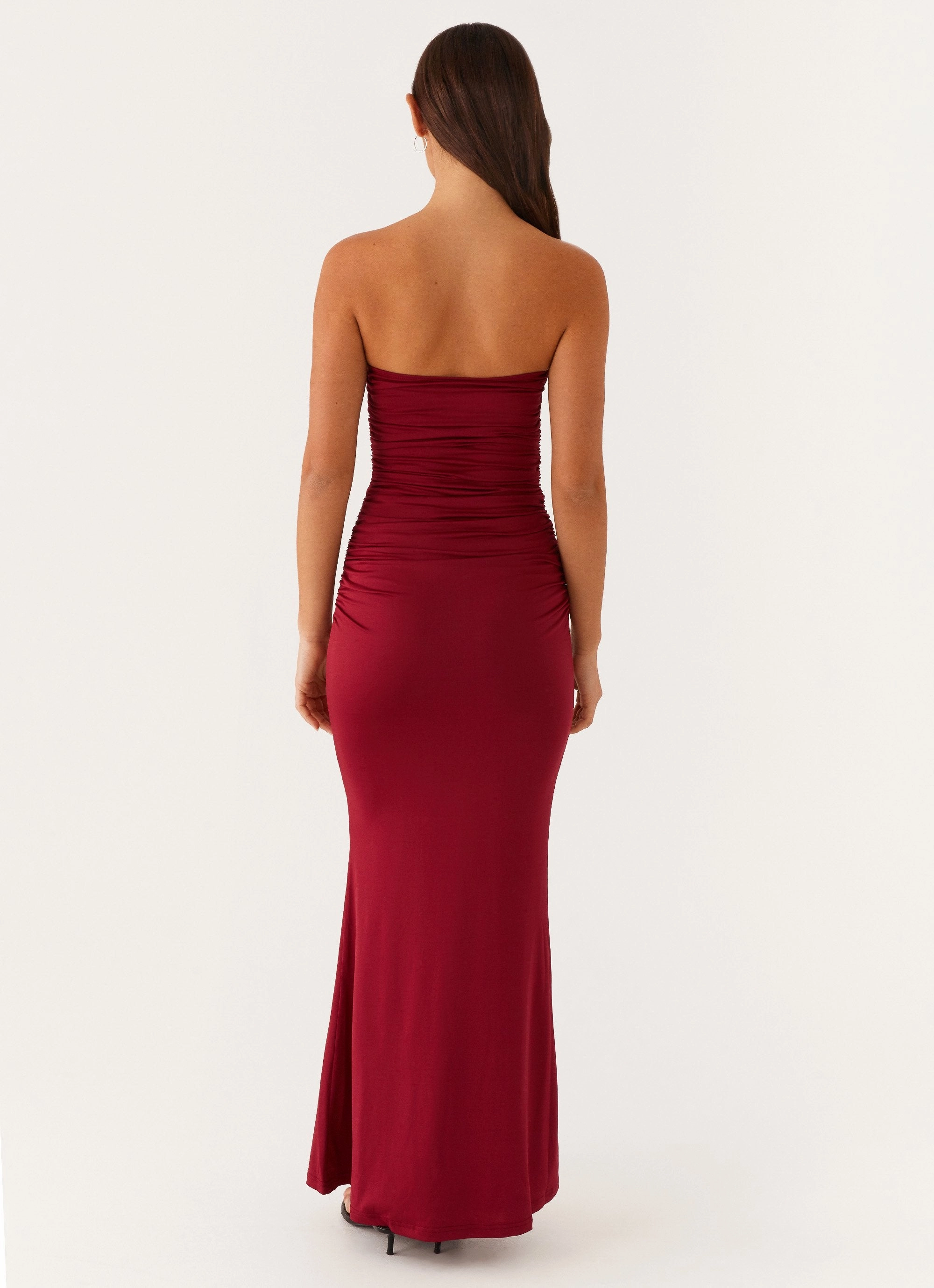 Rudy Maxi Dress - Maroon Chic Motion Mesh Soft