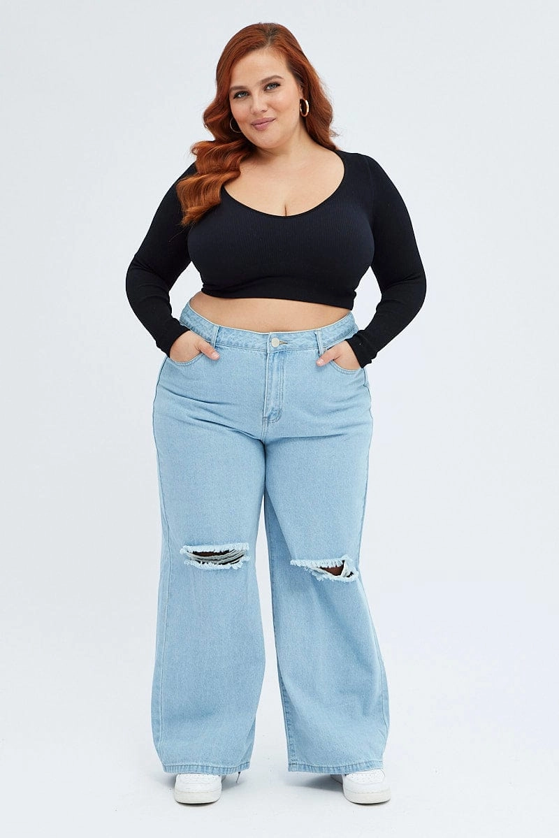 Denim Baggy Denim Jeans High Rise Outdoor Adventure Party Look Youth Style Flex Look