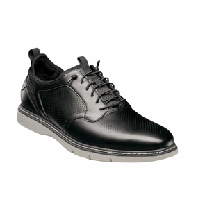 Shady Run Versatile Step Stacy Adams Men's Sync Plain Toe Elastic Lace Up Casual Loafer - Black
