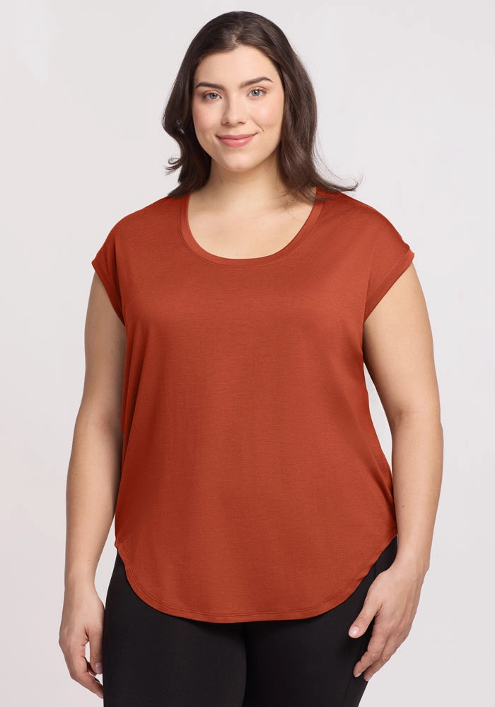 Wrinkle Resistant Finish ZeroWaste Production Gabi Tunic Top - Copper Clay