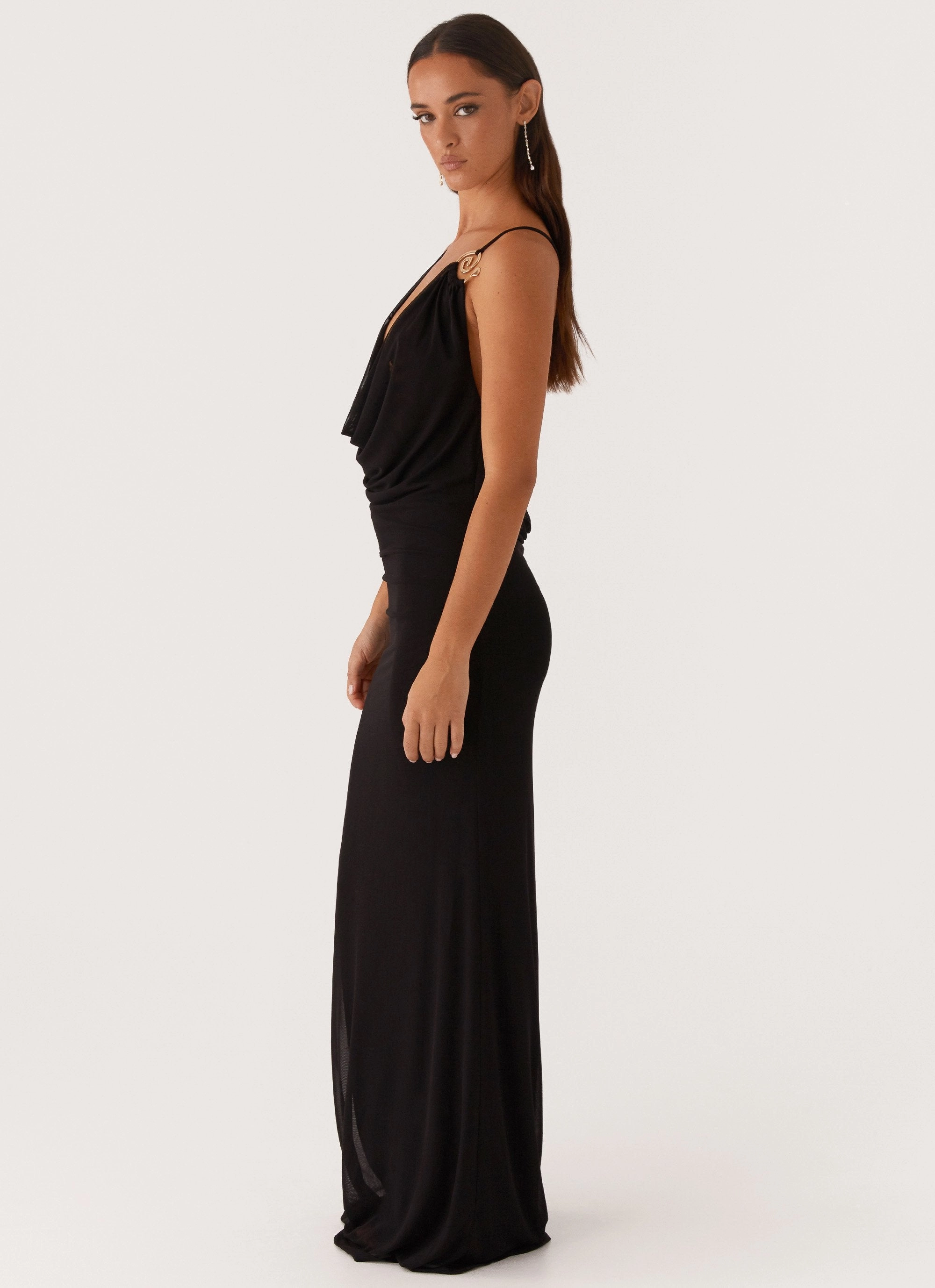 Formed Look Game Player Maxi Dress - Black