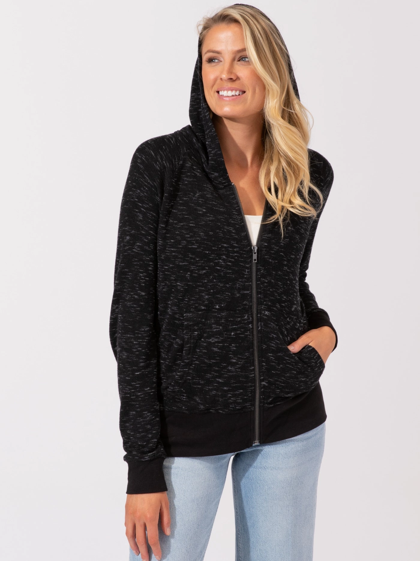 All Season Versatility Geraldine Rhythm Slub Zip Hoodie