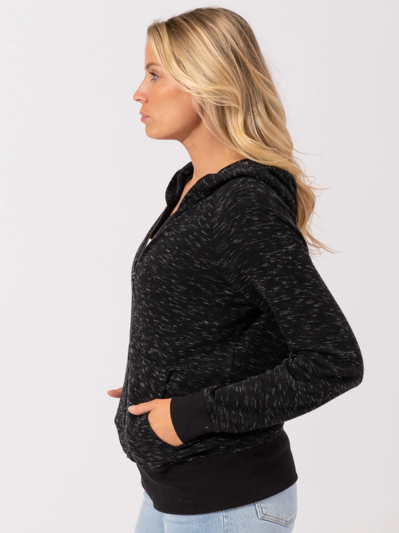 Tech Use Daily Commute Wear Geraldine Rhythm Slub Zip Hoodie